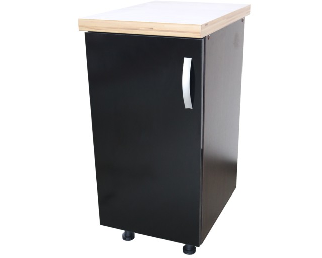 Corp inferior cu 1 Usa Zebra, Wenge / Negru si blat Artar 40 x 85 x 60